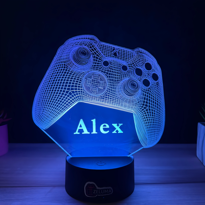 Lampa 3D Personalizata cu Nume – Controller Gamer