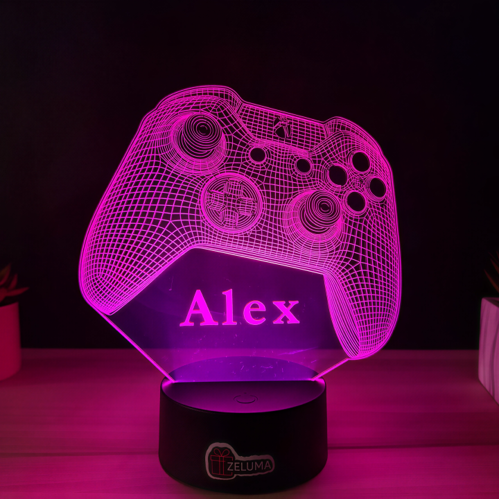Lampa 3D Personalizata cu Nume – Controller Gamer