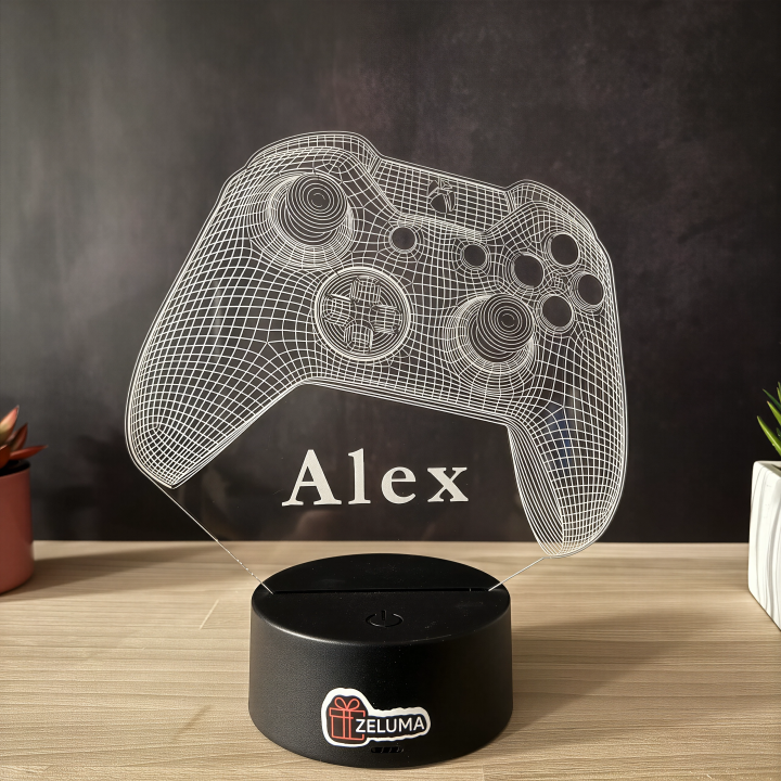 Lampa 3D Personalizata cu Nume – Controller Gamer