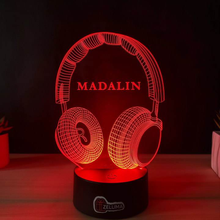 Lampa 3D Personalizata cu Nume – Casti Audio
