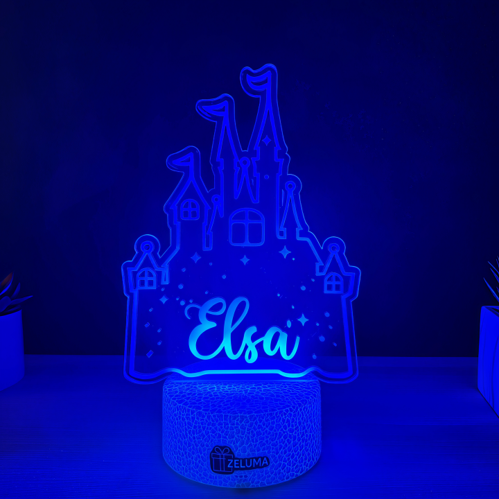 Lampa 3D Personalizata cu Nume – Castel de Printesa