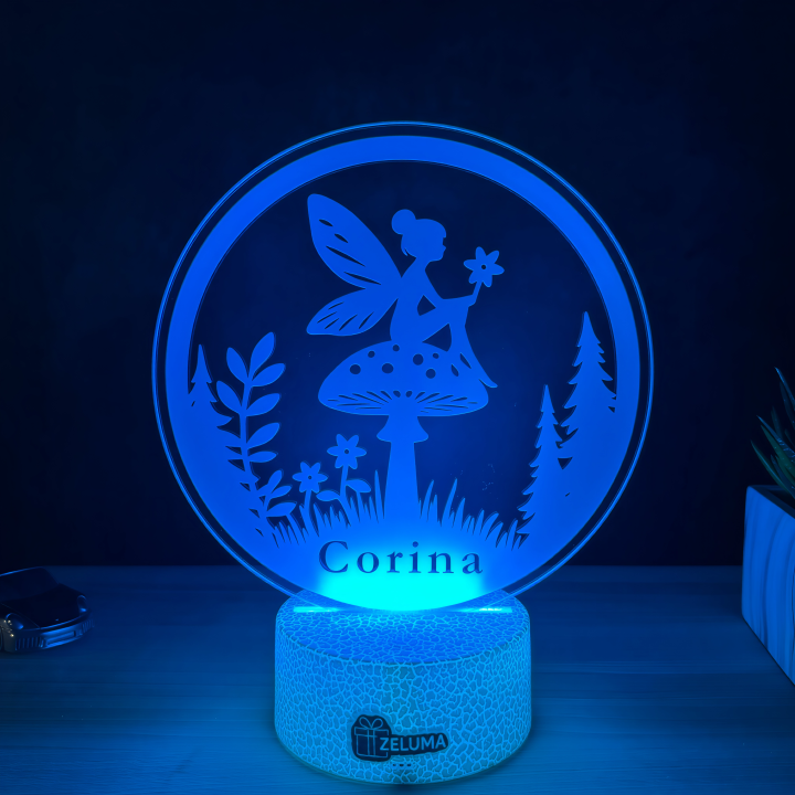 Lampa 3D Personalizata cu Nume – Zana din Padure