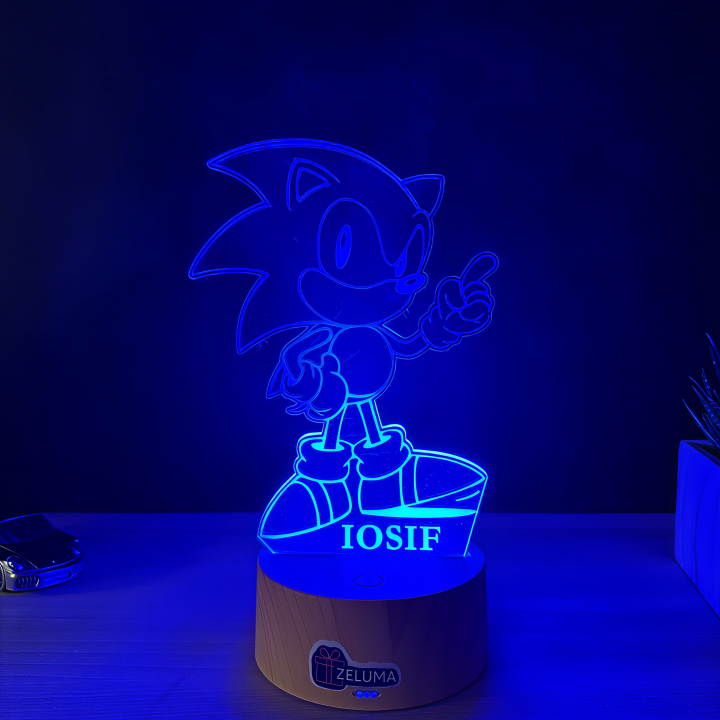 Lampa 3D Personalizata cu Nume – Sonic