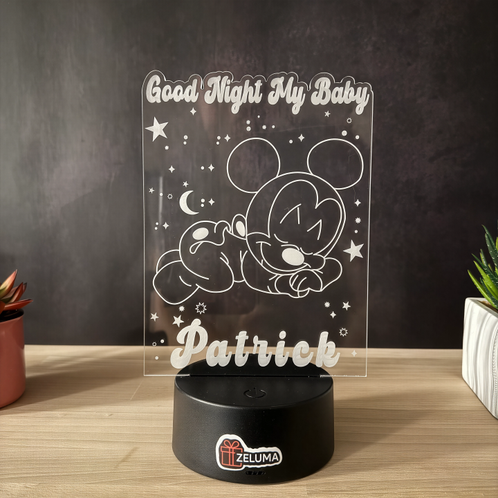 Lampa 3D Personalizata cu Nume – Good Night My Baby