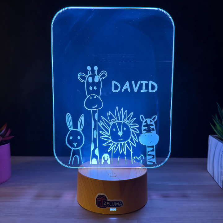 Lampa 3D Personalizata cu Nume – Safari