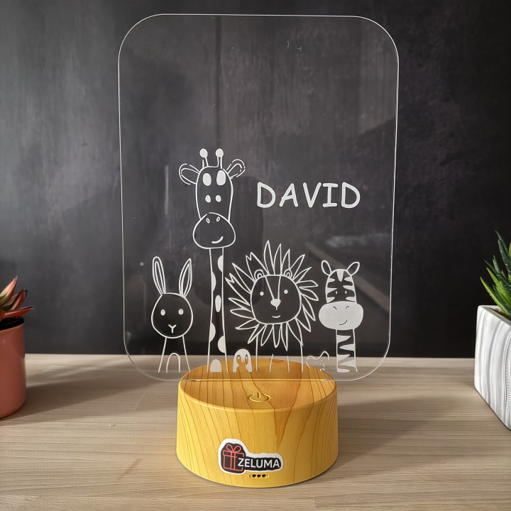Lampa 3D Personalizata cu Nume – Safari