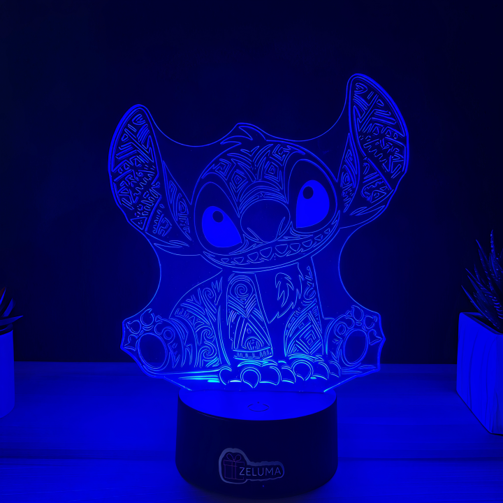 Lampa 3D Personalizata – Stitch Tribal