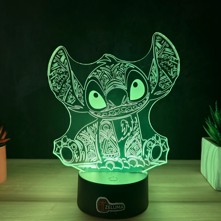 Lampa 3D Personalizata – Stitch Tribal