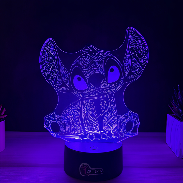 Lampa 3D Personalizata – Stitch Tribal