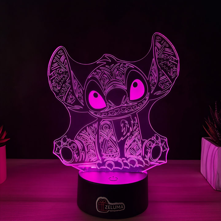 Lampa 3D Personalizata – Stitch Tribal