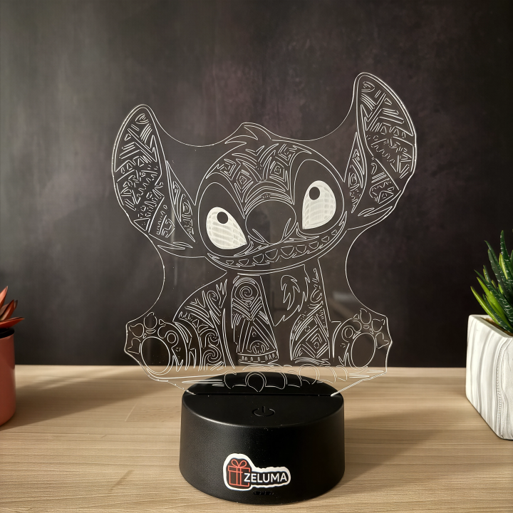 Lampa 3D Personalizata – Stitch Tribal