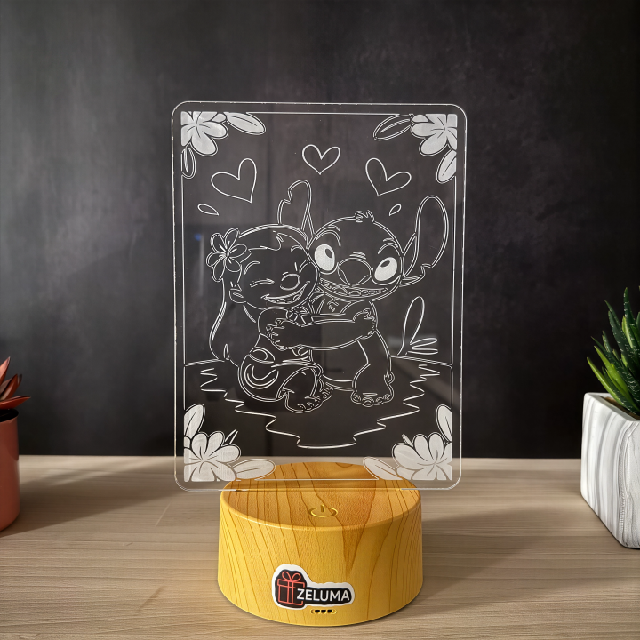 Lampa 3D Personalizata – Lilo & Stitch