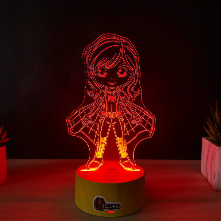 Lampa 3D Personalizata – Super Eroina