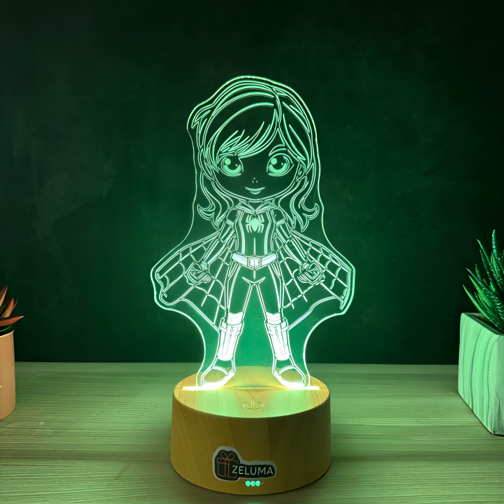Lampa 3D Personalizata – Super Eroina