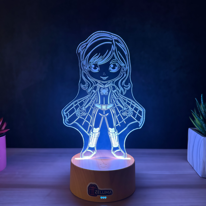 Lampa 3D Personalizata – Super Eroina