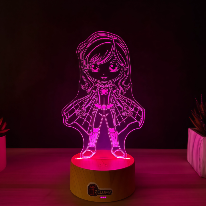 Lampa 3D Personalizata – Super Eroina