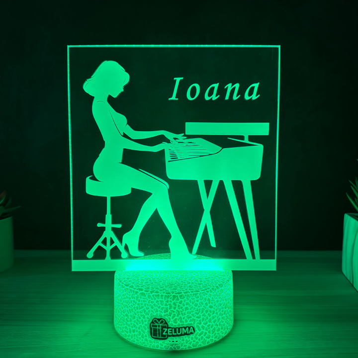 Lampa 3D Personalizata – Pianista cu Nume
