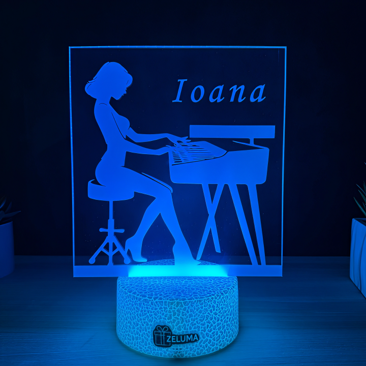 Lampa 3D Personalizata – Pianista cu Nume
