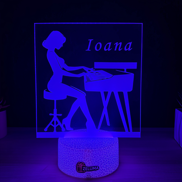 Lampa 3D Personalizata – Pianista cu Nume