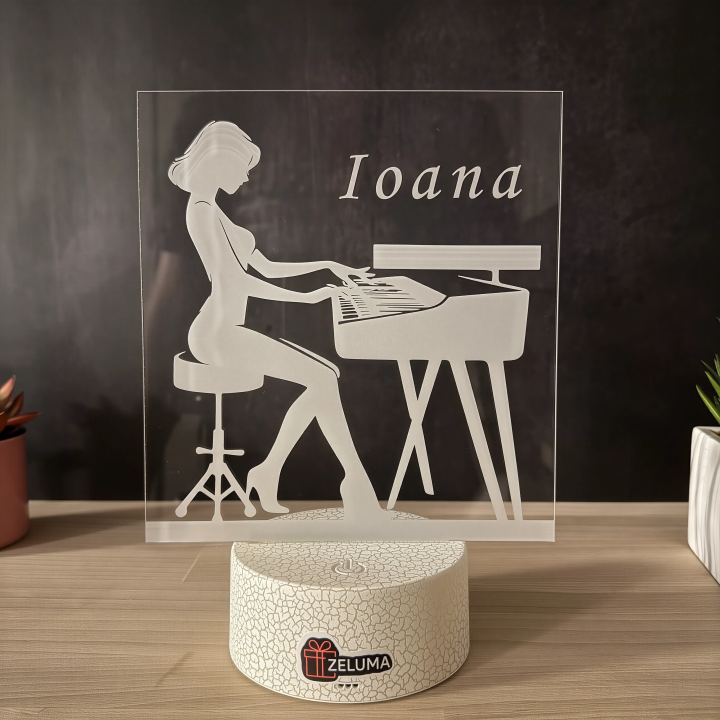 Lampa 3D Personalizata – Pianista cu Nume