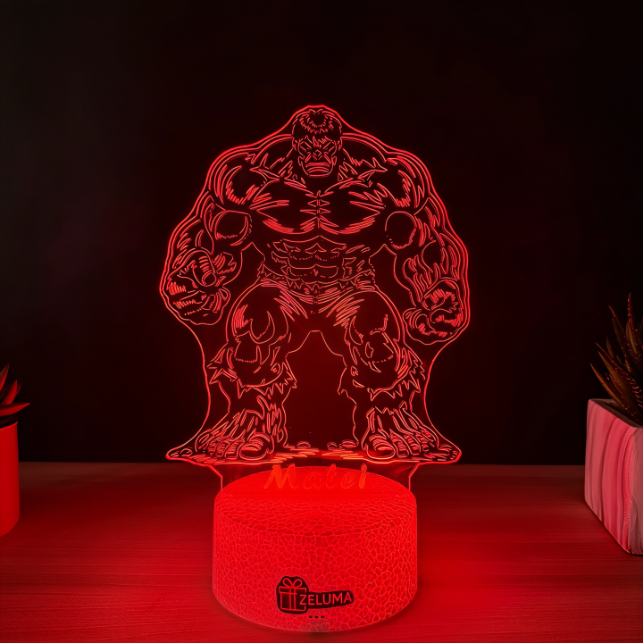 Lampa 3D Personalizata – Hulk