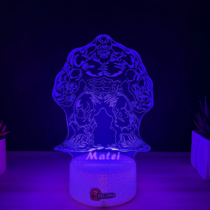 Lampa 3D Personalizata – Hulk