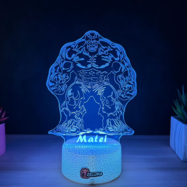 Lampa 3D Personalizata – Hulk
