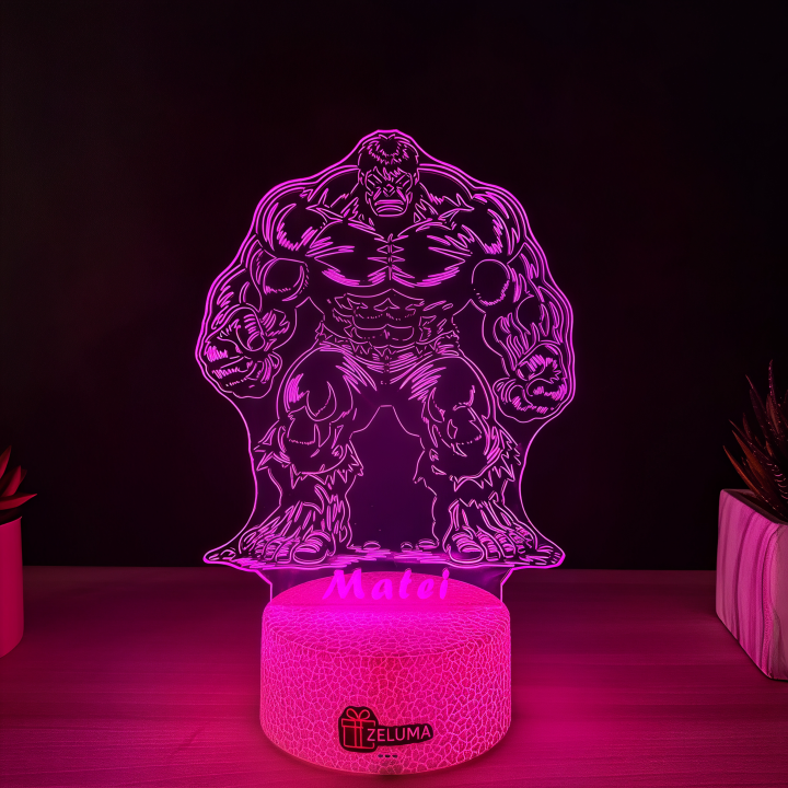 Lampa 3D Personalizata – Hulk