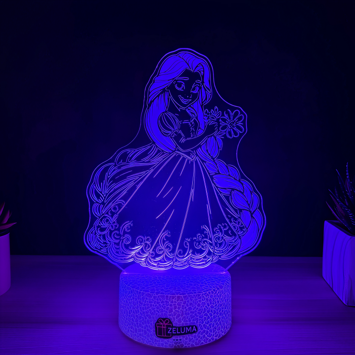 Lampa 3D Personalizata – Rapunzel