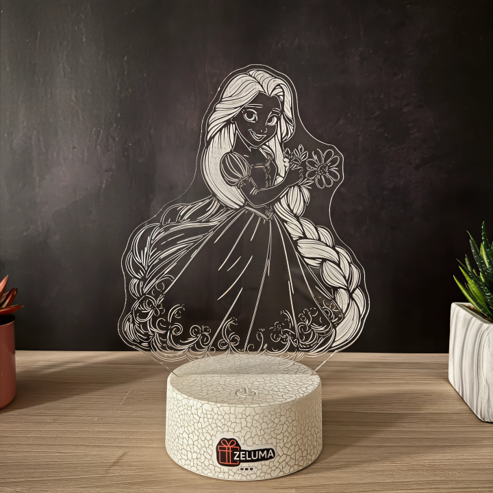 Lampa 3D Personalizata – Rapunzel