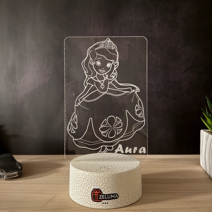 Lampa 3D Personalizata – Printesa Sofia