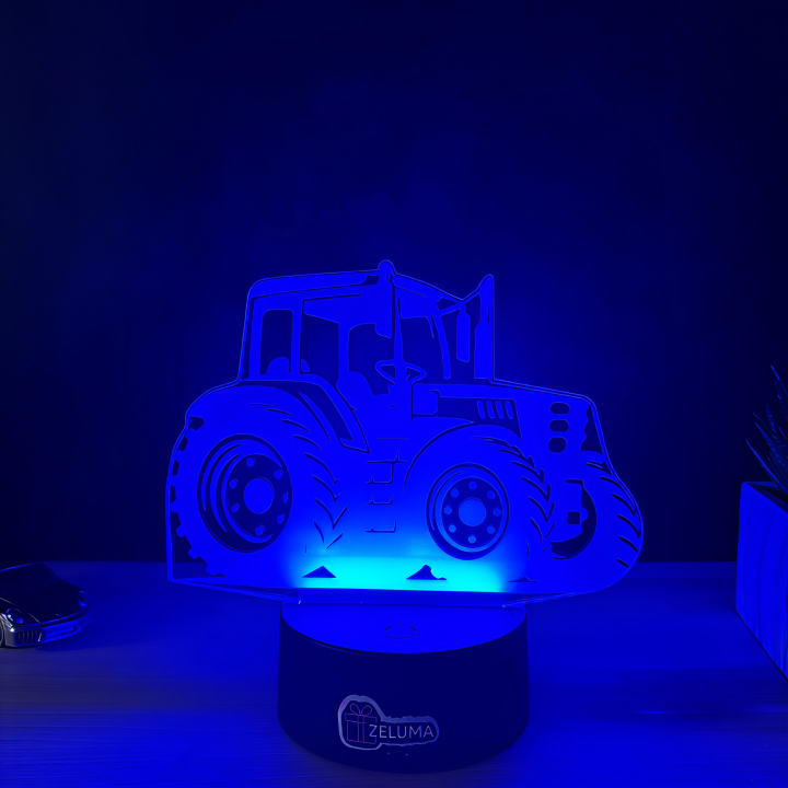 Lampa 3D Personalizata – Tractor cu Nume