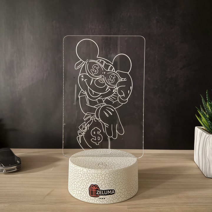 Lampa 3D Personalizata – Mickey Money
