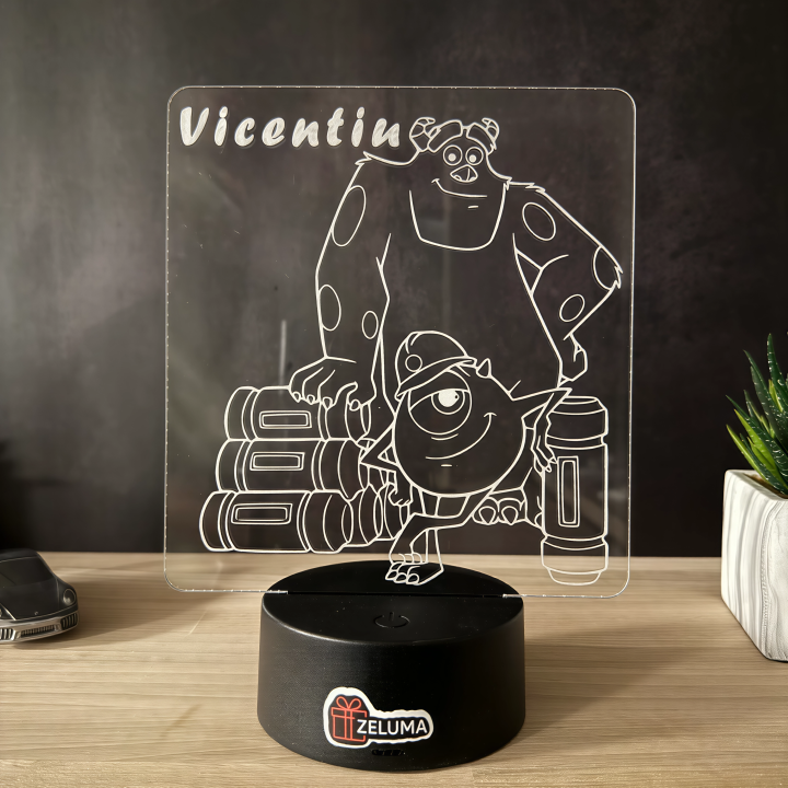 Lampa 3D Personalizata – Monsters Inc.