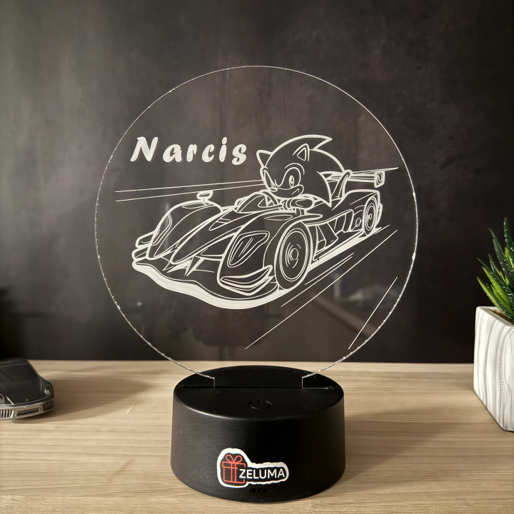 Lampa 3D Personalizata – Sonic Racing