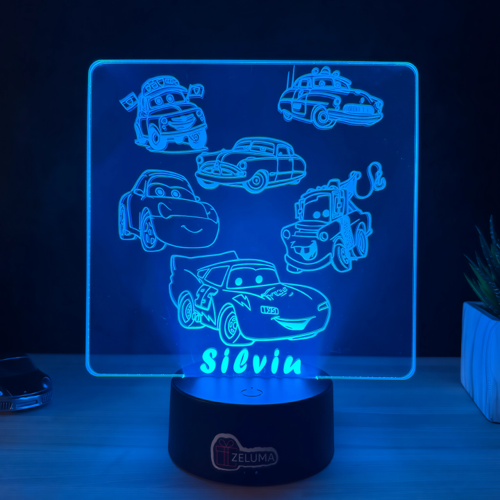 Lampa 3D Personalizata – Masinute Cars