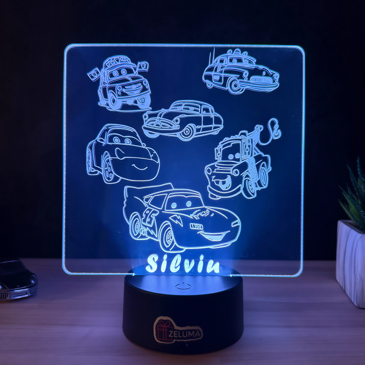 Lampa 3D Personalizata – Masinute Cars