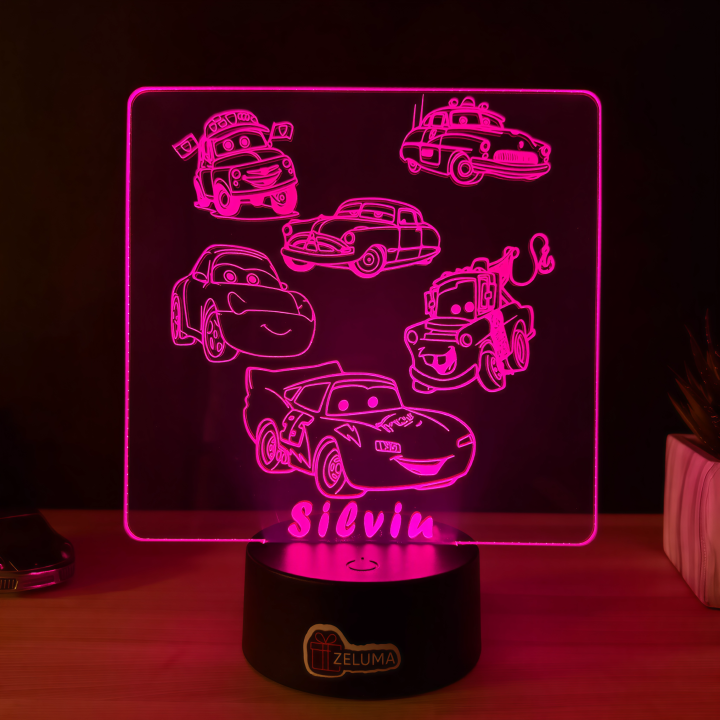 Lampa 3D Personalizata – Masinute Cars