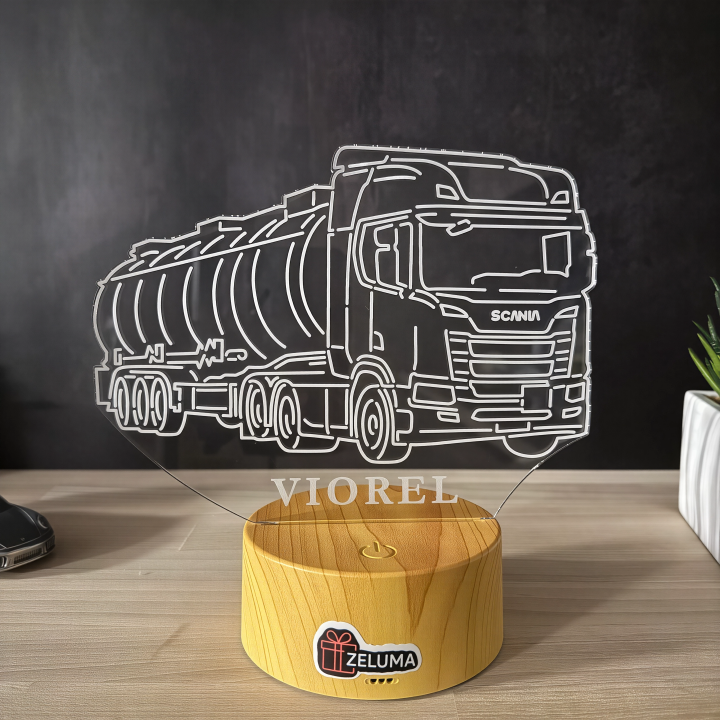 Lampa 3D Personalizata – Camion SCANIA cu Nume
