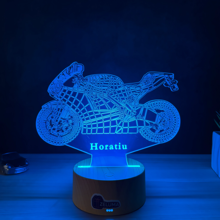 Lampa 3D Personalizata – Motocicleta Sport