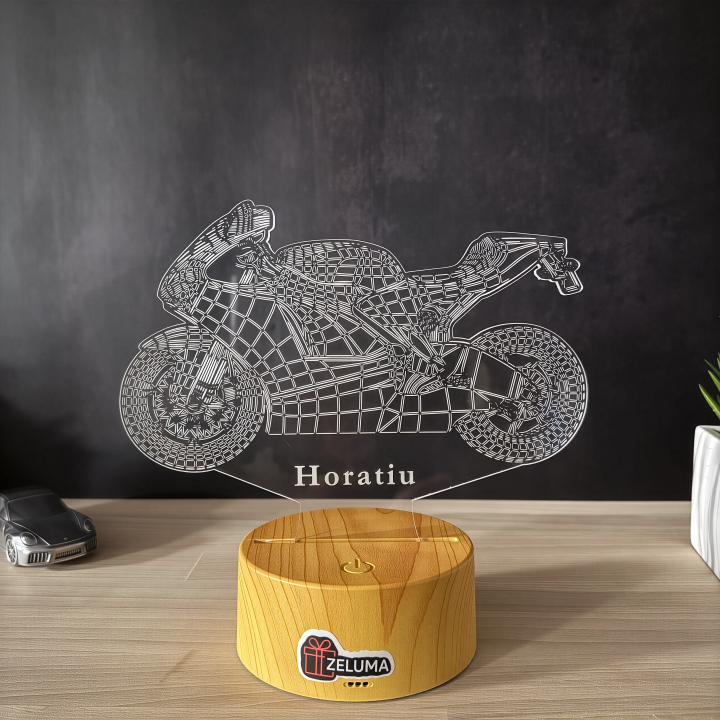 Lampa 3D Personalizata – Motocicleta Sport