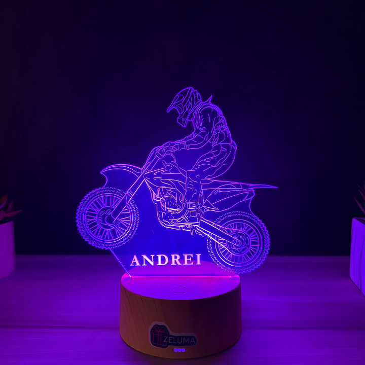 Lampa 3D Personalizata – Motocross Adventure
