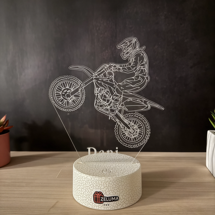 Lampa 3D Personalizata – Motocross Power