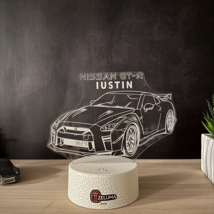 Lampa 3D Personalizata cu Masina Sport – Nissan GT-R