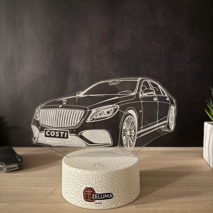 Lampa 3D Personalizata cu Masina – Model Mercedes Luxury