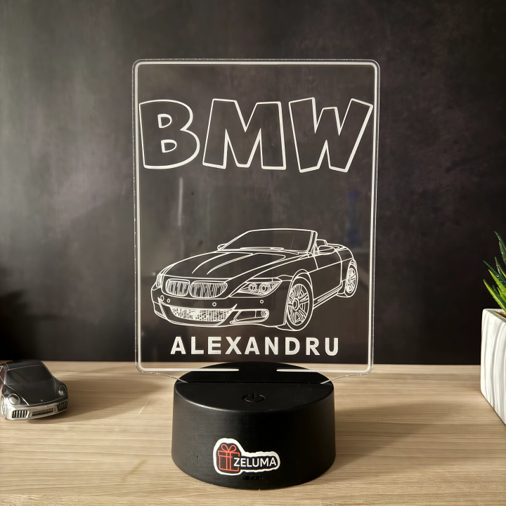 Lampa 3D Personalizata cu Masina – BMW Cabrio Edition