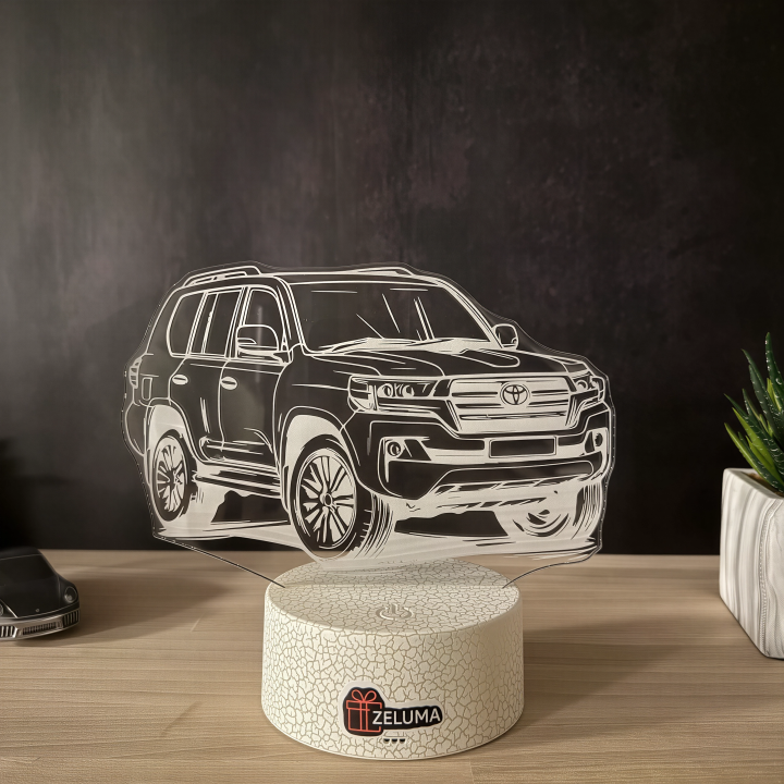 Lampa 3D Personalizata cu Masina – Toyota Land Cruiser Edition