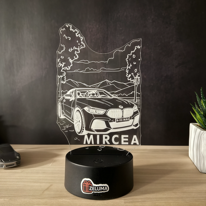 Lampa 3D Personalizata cu Masina – BMW Scenic Drive Edition