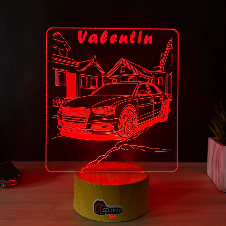 Lampa 3D Personalizata cu Masina – Audi Edition