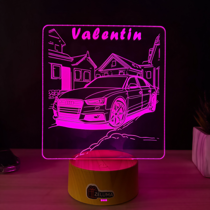 Lampa 3D Personalizata cu Masina – Audi Edition